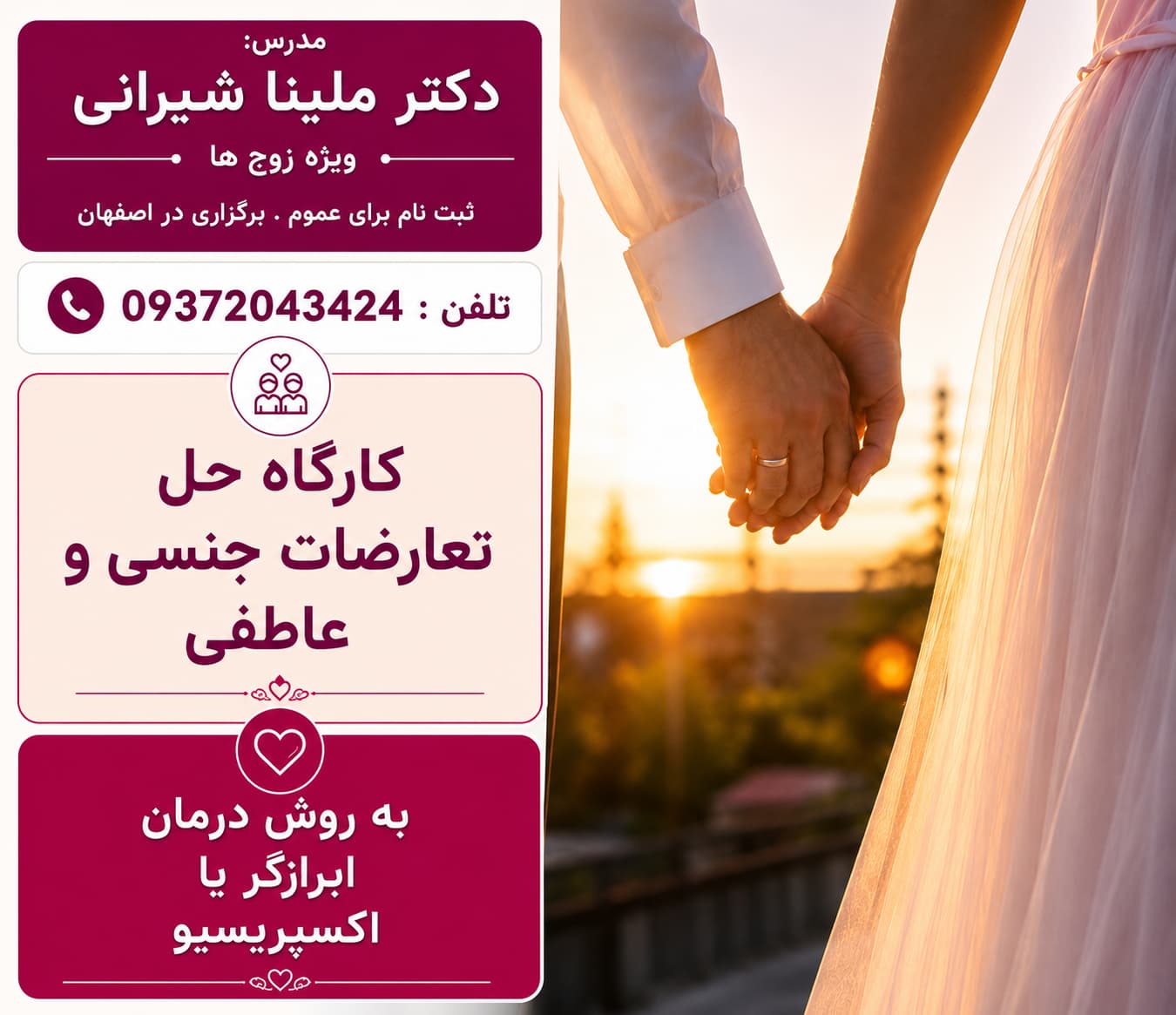 کارگاه حل تعارض زوجین با درمان اکسپرسیو | دکتر ملینا شیرانی 
